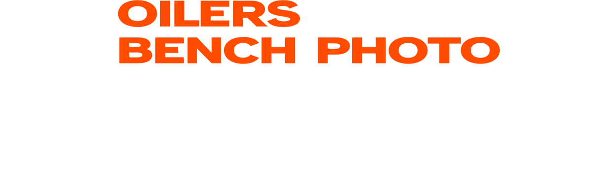OILERS BENCH PHOTO - 40 LOWER BOWL OR 50 UPPER BOWL TICKET MINIMUM PURCHASE. Bring your group onto the Oilers bench after the game for a photo worth way more than 1,000 words.