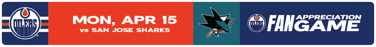 Home Game 41 - Edmonton Oilers vs.  San Jose Sharks, April 15, Royal Blue Jersey