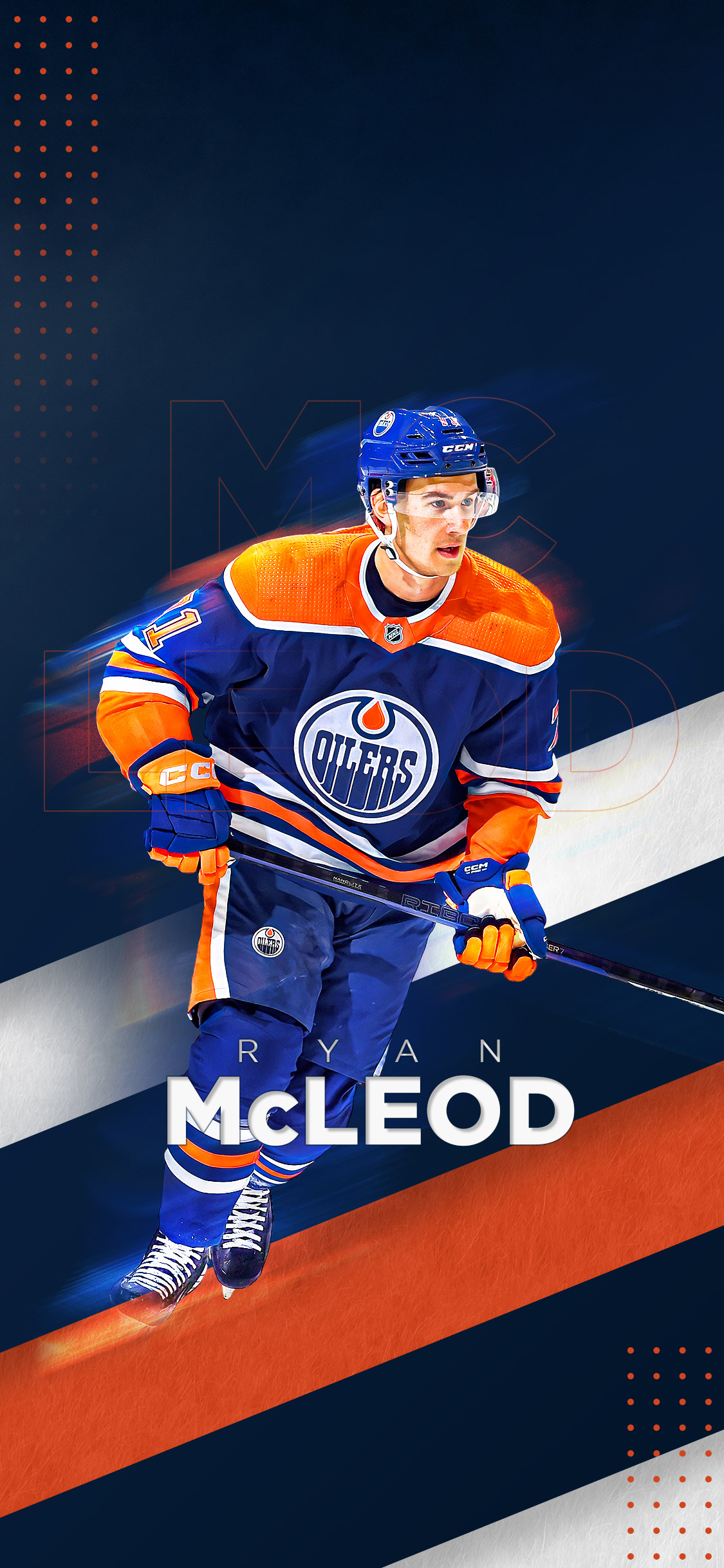 Edmonton Oilers Orange Stripes Pattern  Officially Licensed NHL Pe   Fathead